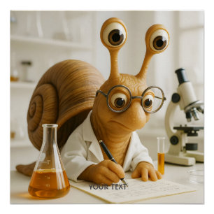 Póster Cientista de Lesma Famoso Fantasia Fofo