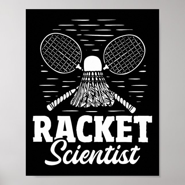 Poster Cientista em Racket - Atleta do Jogador de Badmint (Frente)