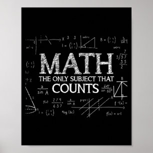 Poster Cientista Engraçado de Matemática a Única Matéria