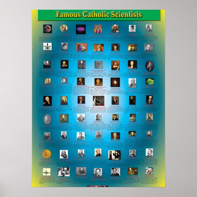 Póster Cientistas católicos excelentes (Frente)