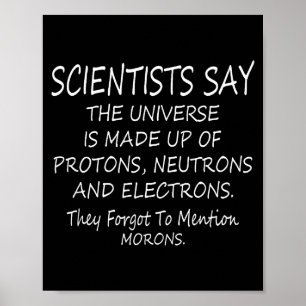 Poster Cientistas Engraçados Dizem Que O Universo É Feito