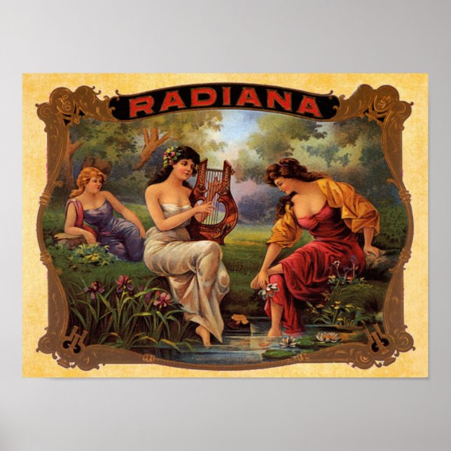 Póster Cigar Radiana Vintage Fumando (Frente)