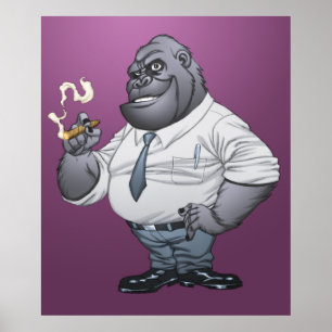 Poster Cigar Smoking Business Man Boss Gorilla, de Al Rio