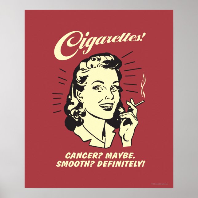 Póster Cigarros: Cancer Talvez Suave. (Frente)
