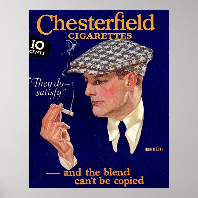Poster Cigarros Chesterfield Incríveis Comerciais Vintage (Frente)