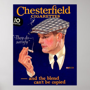 Poster Cigarros de Chesterfield que surpreendem o anúnci