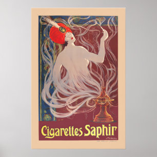 Poster Cigarros Saphir Estilo Vintage 1900s Tabaco