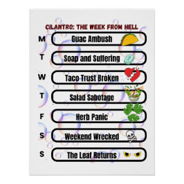 Póster Cilantro - A Semana do Inferno Engraçado Anti-Cila