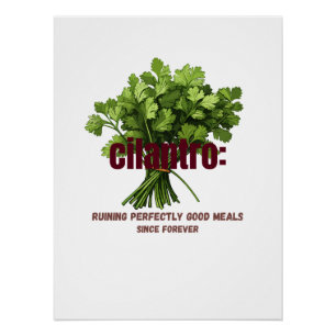 Póster Cilantro - Arruinando refeições perfeitamente boas