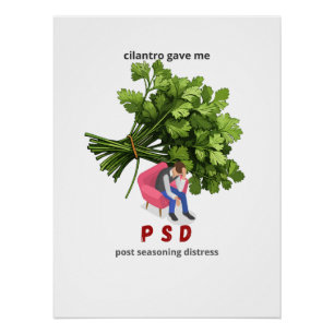 Póster Cilantro Me Deu PSD - Engraçado Anti-Cilantro