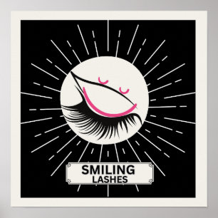 Poster Cílios Sorriso Modernista Rosa Preto T