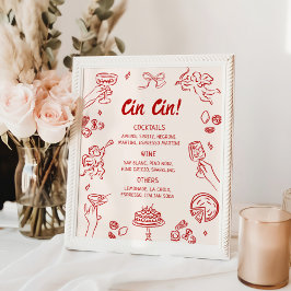 Poster Cin Cin! Menu Red Italiana Bar