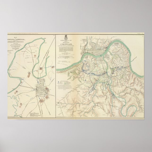 Póster Cincinnati, Covington, Newport (Frente)