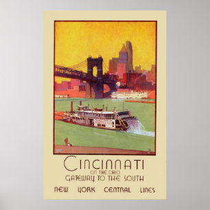 Póster Cincinnati na entrada de Ohio ao sul