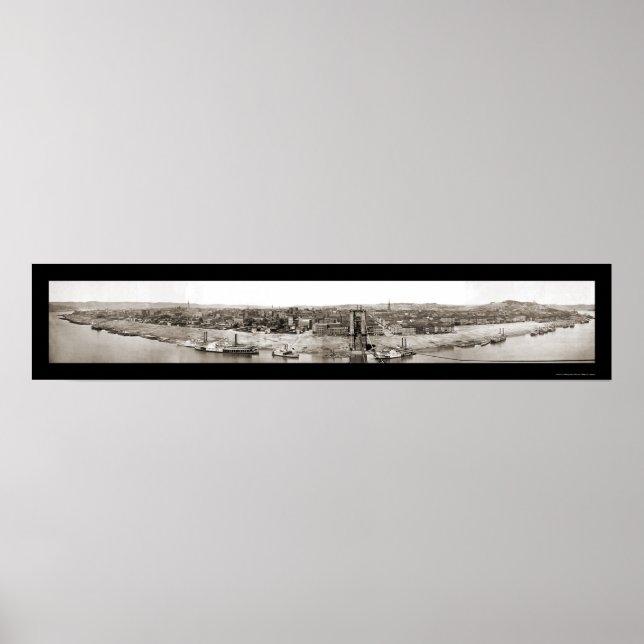 Poster Cincinnati OH Panorama Foto 1866 (Frente)