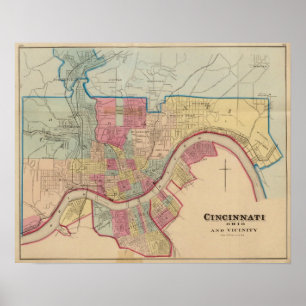 Póster Cincinnati, Ohio and vicinity