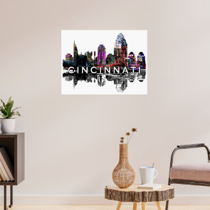 Poster Cincinnati, Ohio em grafite