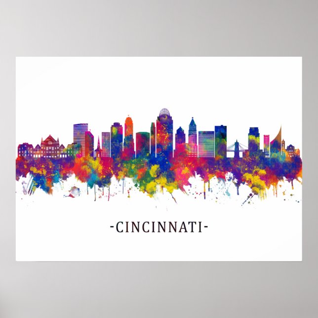 Poster Cincinnati Ohio Skyline (Frente)