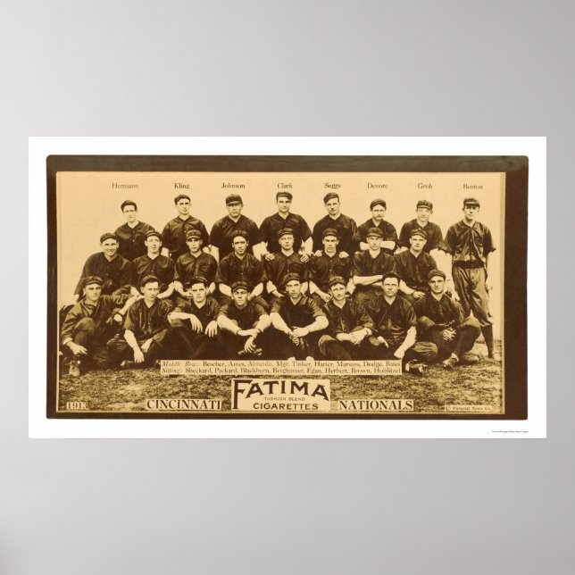 Poster Cincinnati Reds Baseball 1913 (Frente)