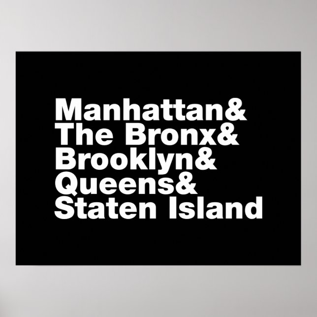 Poster Cinco Boroughs ~ Nova Iorque (Frente)