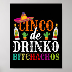 Poster Cinco De Drinko Achos Cinco Do Partido Mayo Mulher