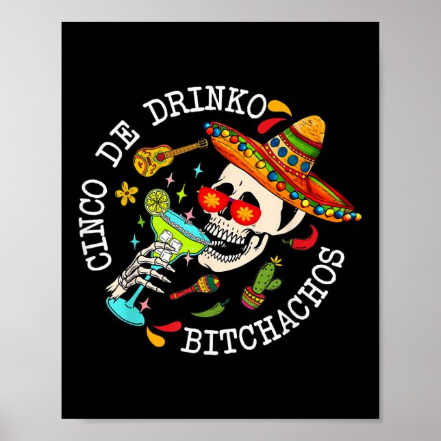 Poster Cinco De Drinko Achos México Cinco De Mayo Drinki (Frente)