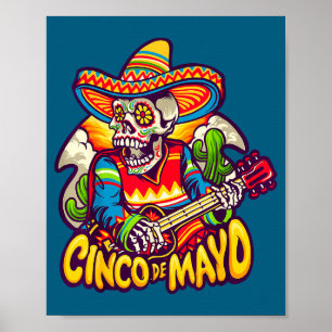 Poster Cinco de drinko engraçado cinco de mayo festa bebe