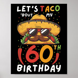 Poster Cinco de Mayo 60º aniversário Taco idade 60 Bi mex