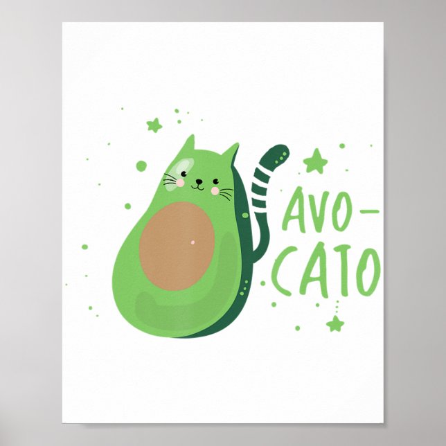 Poster Cinco de Mayo Avocado Cat Cute Avocato Meow Gift (Frente)