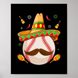 Poster Cinco De Mayo Baseball Mãe Fiesta Mexicana