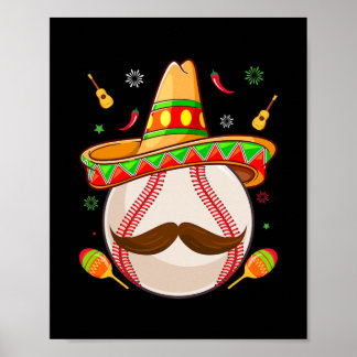 Poster Cinco De Mayo Baseball Mãe Fiesta Mexicana