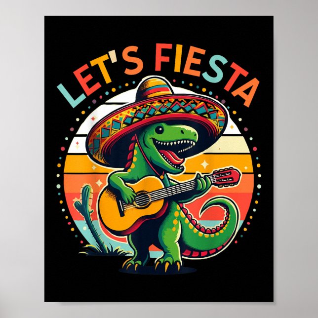 Poster Cinco de Mayo Boys Kids Permite Fiesta Dinossauro  (Frente)