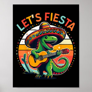 Poster Cinco de Mayo Boys Kids Permite Fiesta Dinossauro 