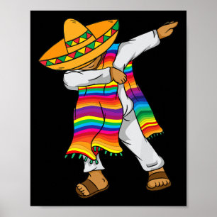 Poster Cinco De Mayo Dabbing Poncho Kids Toddler Mexicano