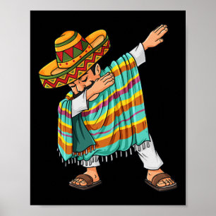 Poster Cinco de Mayo Dabbing Poncho Sombrero, divertido m