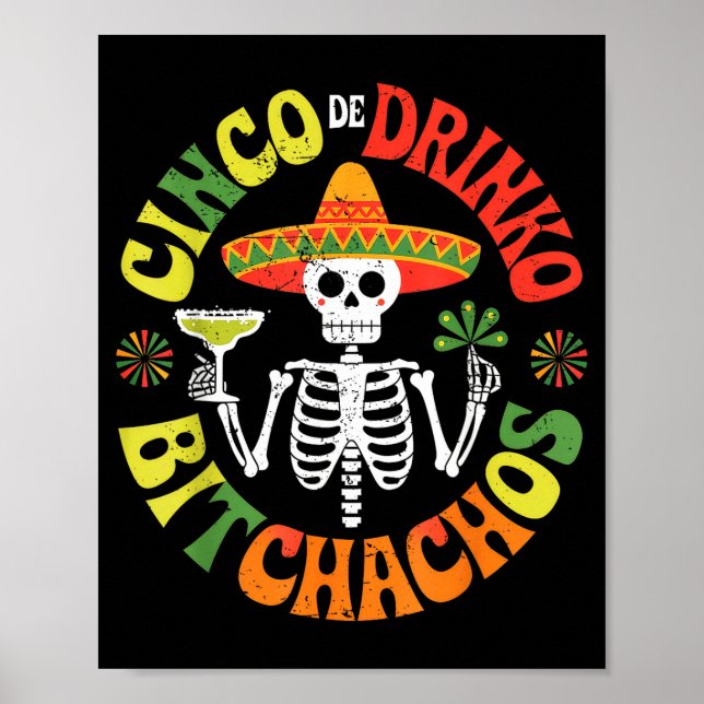Poster Cinco De Mayo Divertido Festa Mexicana Cinco De Dr (Frente)