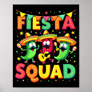 Poster Cinco De Mayo Esquadrão da Festa Pimentões Mexican