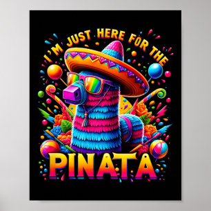 Poster Cinco De Mayo Estou Aqui Pela Pinata Mexicana