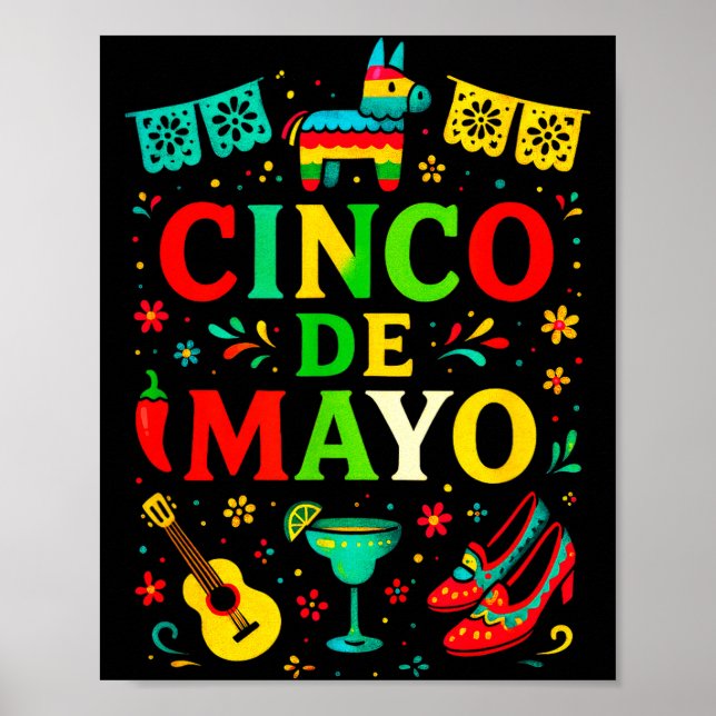 Poster Cinco de mayo - festa mexicana de celebração  (Frente)