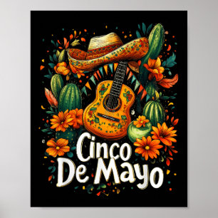 Poster Cinco de Mayo - Festa Poncho Fiesta Mexicana Engra