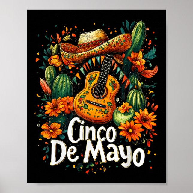 Poster Cinco de Mayo - Festa Poncho Fiesta Mexicana Engra (Frente)