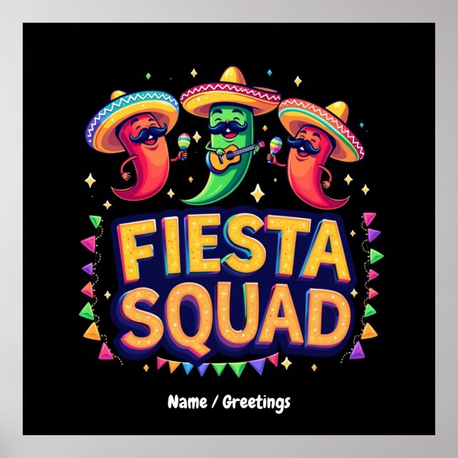 Poster Cinco de Mayo Fiesta Squad Family Party (Frente)