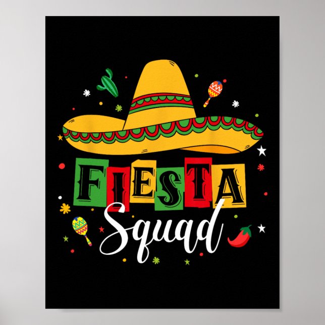 Poster Cinco De Mayo Fiesta Squad Partido Mexicano Cinco  (Frente)