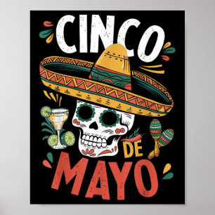 Poster Cinco De Mayo Funny Camisa Mexicano Sombrero Fiest