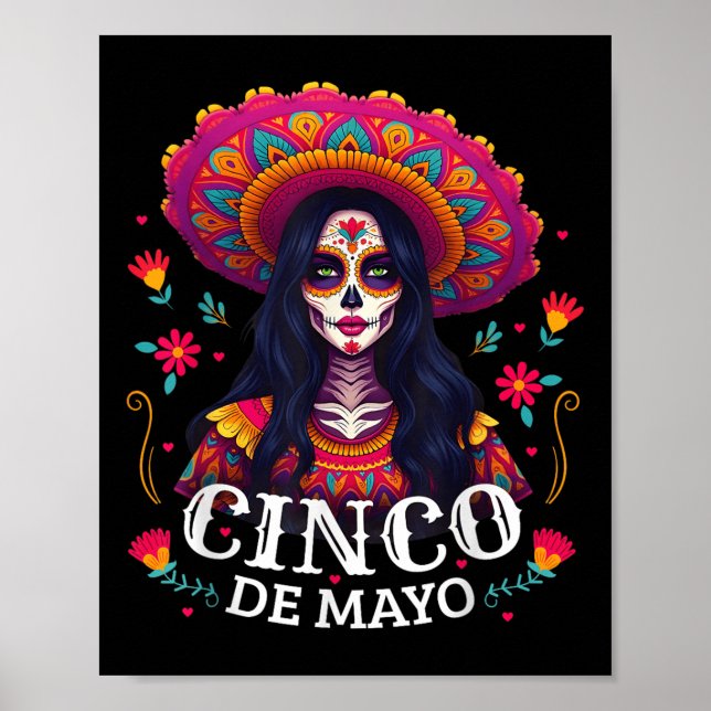 Poster Cinco De Mayo Girl Mexicano Fiesta 5 De Mayo (Frente)