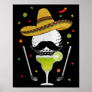 Poster Cinco De Mayo Golfe Byl Com Sombrero E Margarita