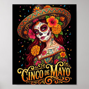 Poster Cinco De Mayo Mulheres Mexicanas Fiesta 5 De Mayo
