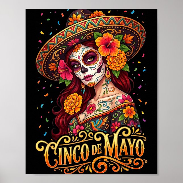 Poster Cinco De Mayo Mulheres Mexicanas Fiesta 5 De Mayo  (Frente)