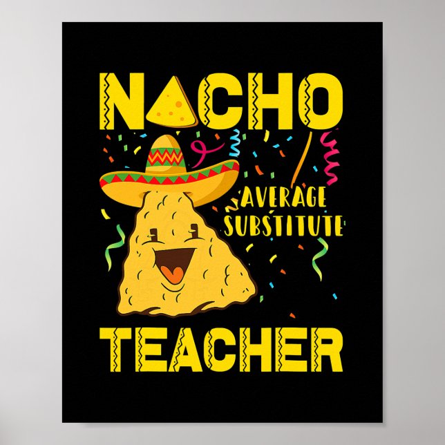 Poster Cinco De Mayo Nacho Média Substituta Professor (Frente)