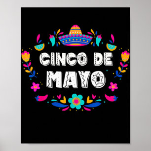 Poster Cinco De Mayo Para Mulheres Miúdas Crianças Mexica